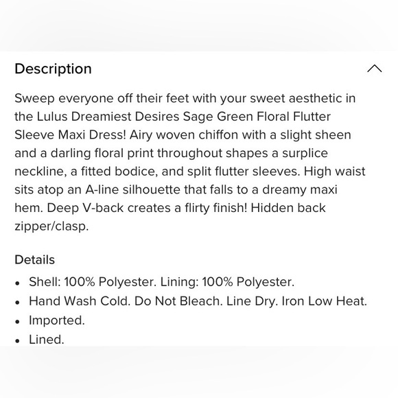 Lulu’s Dreamiest Desires Sage Green Floral Flutter Sleeve Maxi Dress - Picture 10 of 10